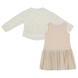 Mayoral Off White Dress With Inner Sequences Print