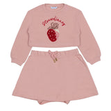 Mayoral Pink Dress With Inner Strawberry Emb