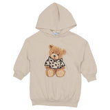 Mayoral Beige Dress Hooded With Teddy Rubber Print