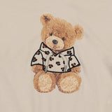 Mayoral Beige Dress Hooded With Teddy Rubber Print