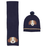 Mayoral Navy Hat And Scarf Knitted With Animal