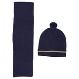 Mayoral Navy Hat And Scarf Knitted With Animal