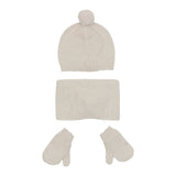 Mayoral Off White Hat With Bandana And Mittons Knitted