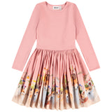 Molo Pink Fox Friends Ribbed Dress