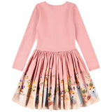 Molo Pink Fox Friends Ribbed Dress