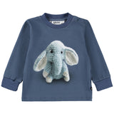 Molo Navy Baby Elephant Print Sweatshirt