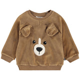 Molo Brown Velour Animal Face Sweatshirt
