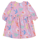 Stella McCartney Pink Dress With Multi Birds Printed