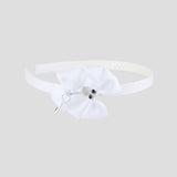 White Bow Headband with Miniature Owl and Ke