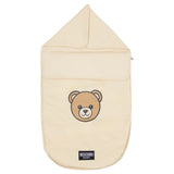 Moschino Beige Teddy Bear Print Padded Sleeping Bag