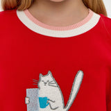 Choupette Red Decorated Sweater