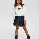 Choupette Ecru Stylish Cropped Sweatshirt