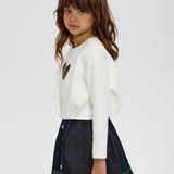 Choupette Ecru Stylish Cropped Sweatshirt