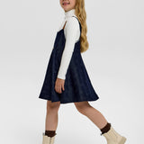 Choupette Navy Denim Pinafore Dress