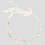 Headband - wreath with pearls, gold