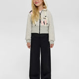 Choupette Grey Melange Decorated Hoodie