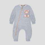Choupette Grey Warm Overall With Teddy Applique