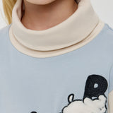 Choupette Blue Printed Turtleneck