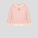 Choupette Peach Velour Decorated Sweatshirt With Heart Applique