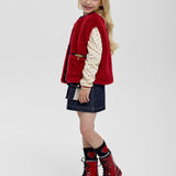 Choupette Burgundy Stylish Fur Vest