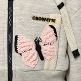 Choupette Grey Melange Decorated Hoodie