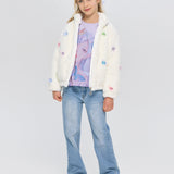 Choupette Ecru Bomber Jacket With Butterflies