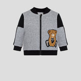 Choupette Black and Grey Teddy Bomber Jacket And Pants Set