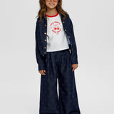 Choupette Navy Denim Bomber Jacket