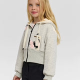 Choupette Grey Melange Decorated Hoodie