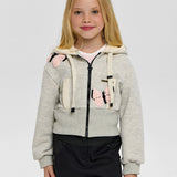 Choupette Grey Melange Decorated Hoodie