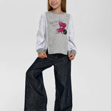 Choupette Grey Printed Teddy Sweatshirt