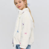 Choupette Ecru Bomber Jacket With Butterflies
