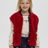 Choupette Burgundy Stylish Fur Vest