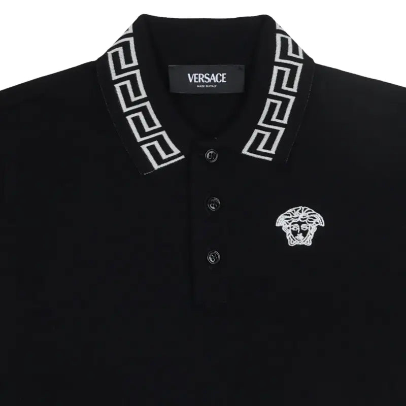 Versace Black Greca Polo Shirt Les Petits Les Petits