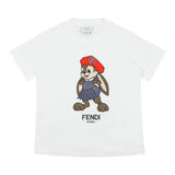 Fendi White Cotton Rabbit T-Shirt