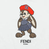 Fendi White Cotton Rabbit T-Shirt