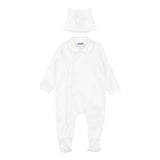 Moschino White All Over Logo Footie Set