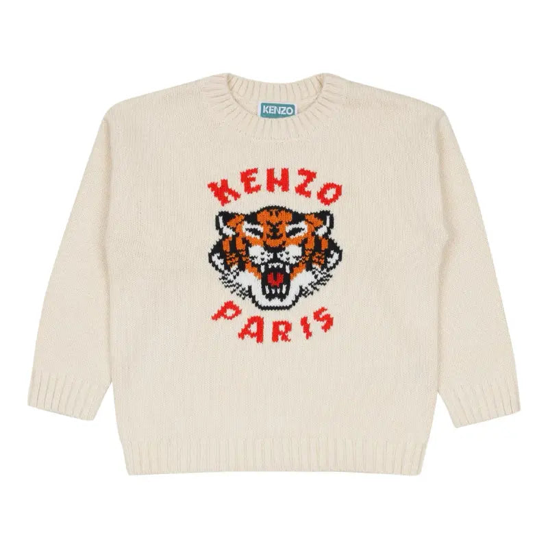 Kenzo Off White Knitted Lucky Tiger Sweater Les Petits Les Petits