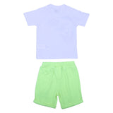iDo White Shark T-Shirt & Green Shorts Set