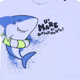 iDo White Shark T-Shirt & Green Shorts Set