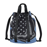 Versace Blue Medusa Bandana Denim Backpack new