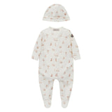 Moncler Teddy Bear Logo Print White Cotton Set