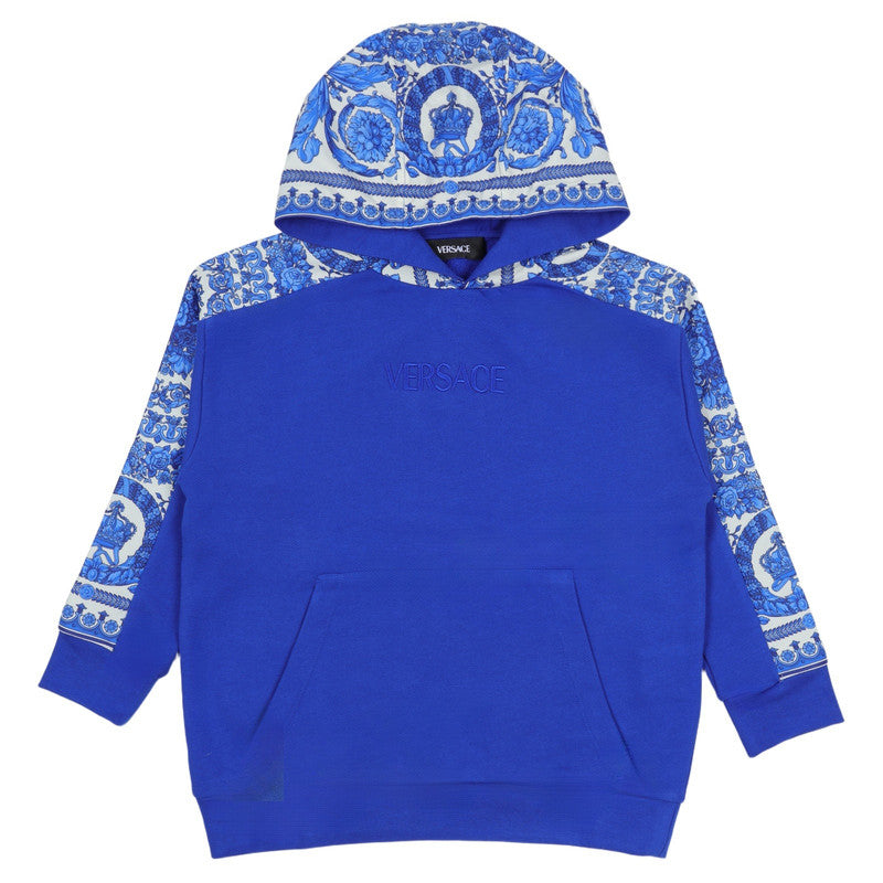 Versace Blue Barocco Foulard Hoodie Les Petits - Main Image