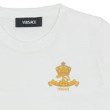 Versace White T-Shirt With Logo Crest