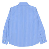Versace Blue Safety Pin Logo Striped Shirt