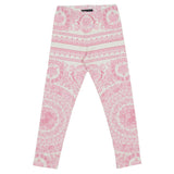 Versace Pink Barocco Foulard Leggings