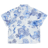 Versace Blue & White Cotton Coral Theatre Shirt
