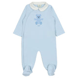 Fendi Blue Cotton FF Logo Bear Babygrow Set