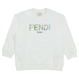 Fendi White Sweatshirt With Floral Embroidery