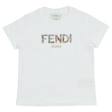 Fendi White Cotton Fendi Roma T-Shirt